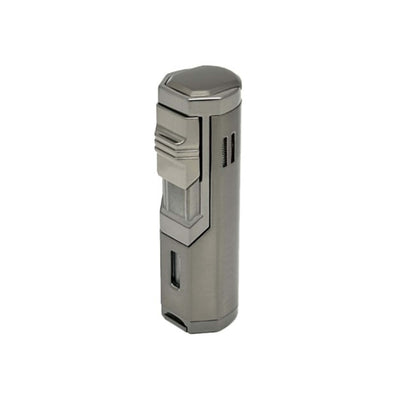 Accendino triplo jet Ronson Chinook Gun Metal con 3 ugelli jet flame e struttura in metallo