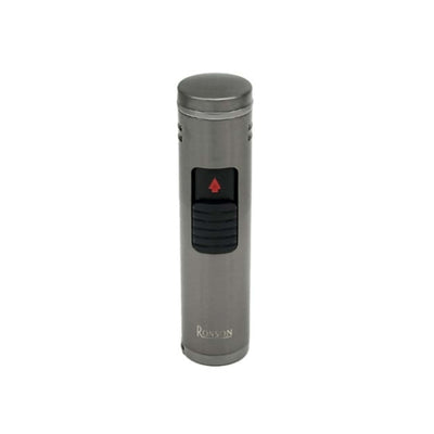Dettaglio del punch sigari integrato dell'accendino triplo jet Ronson Monsun Gun Metal