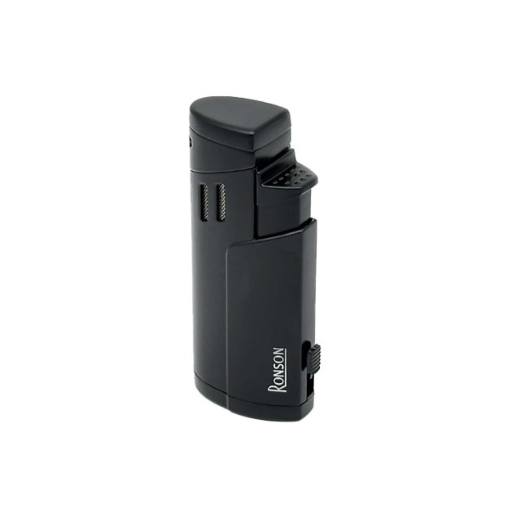 Accendino triplo jet Ronson Cyclon Black total black con 3 ugelli e pugno retrattile per sigari