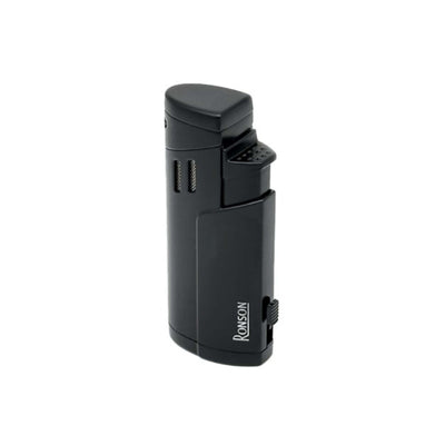 Accendino triplo jet Ronson Cyclon Black total black con 3 ugelli e pugno retrattile per sigari