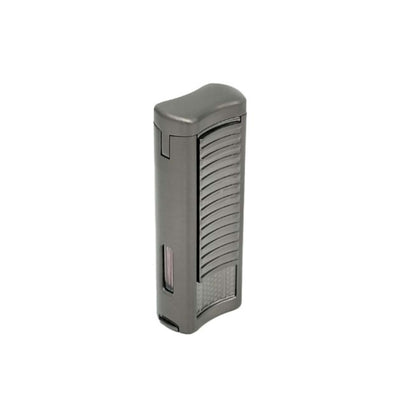 Dettaglio del rivestimento Gun Metal dell'accendino doppio jet Ronson Passat