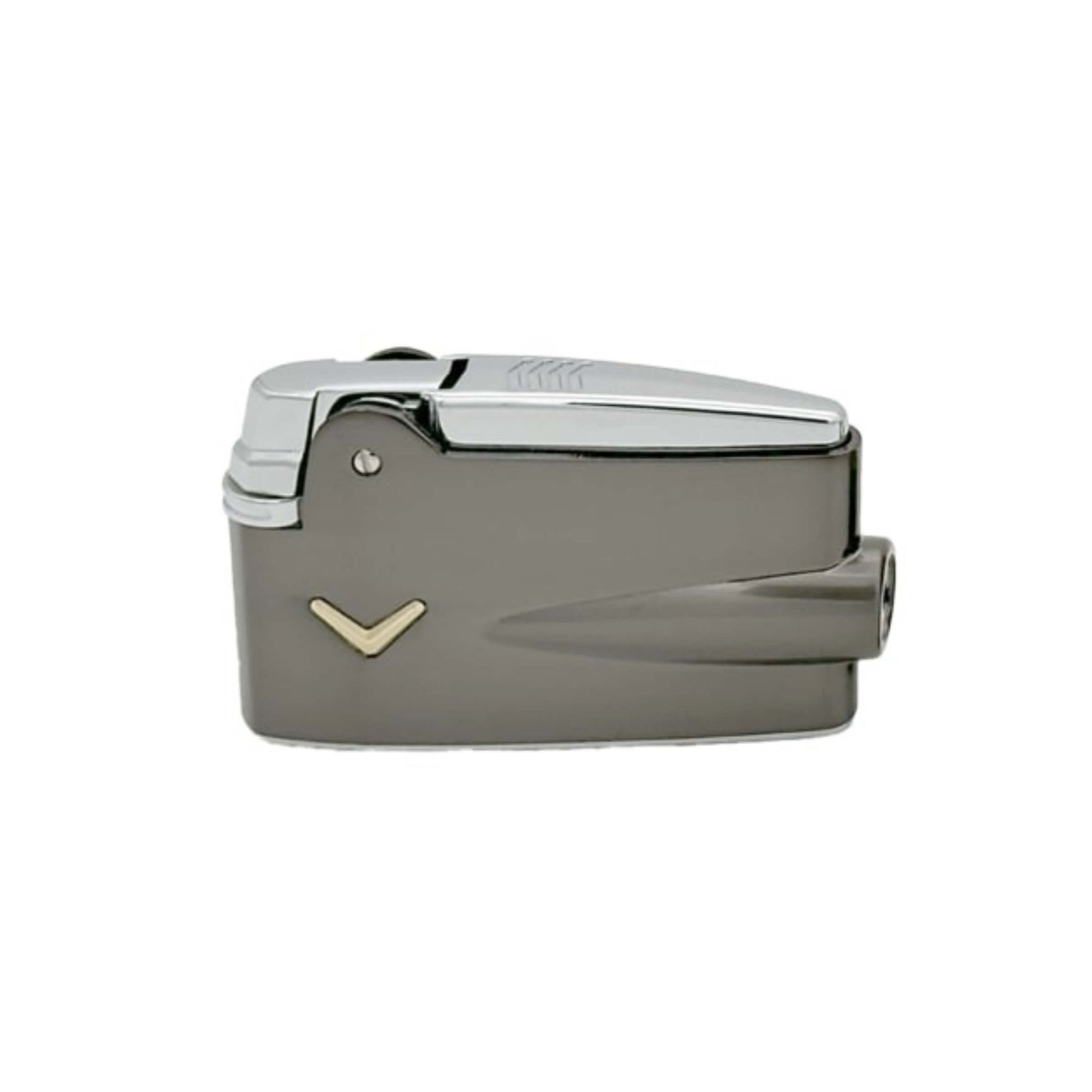 Accendino Ronson Premier Varaflame Gun Metal con accensione a pietrina e design iconico anni 60
