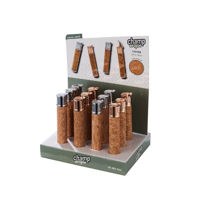 Accendino Champ Origin Round Cork rivestito in sughero naturale
