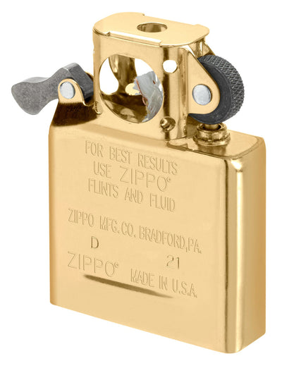 Dettaglio struttura metallica inserto Zippo 65845 pipa finitura oro