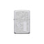 Dettaglio decorazioni incise fronte e retro accendino Zippo 352 Veneziano Cromo