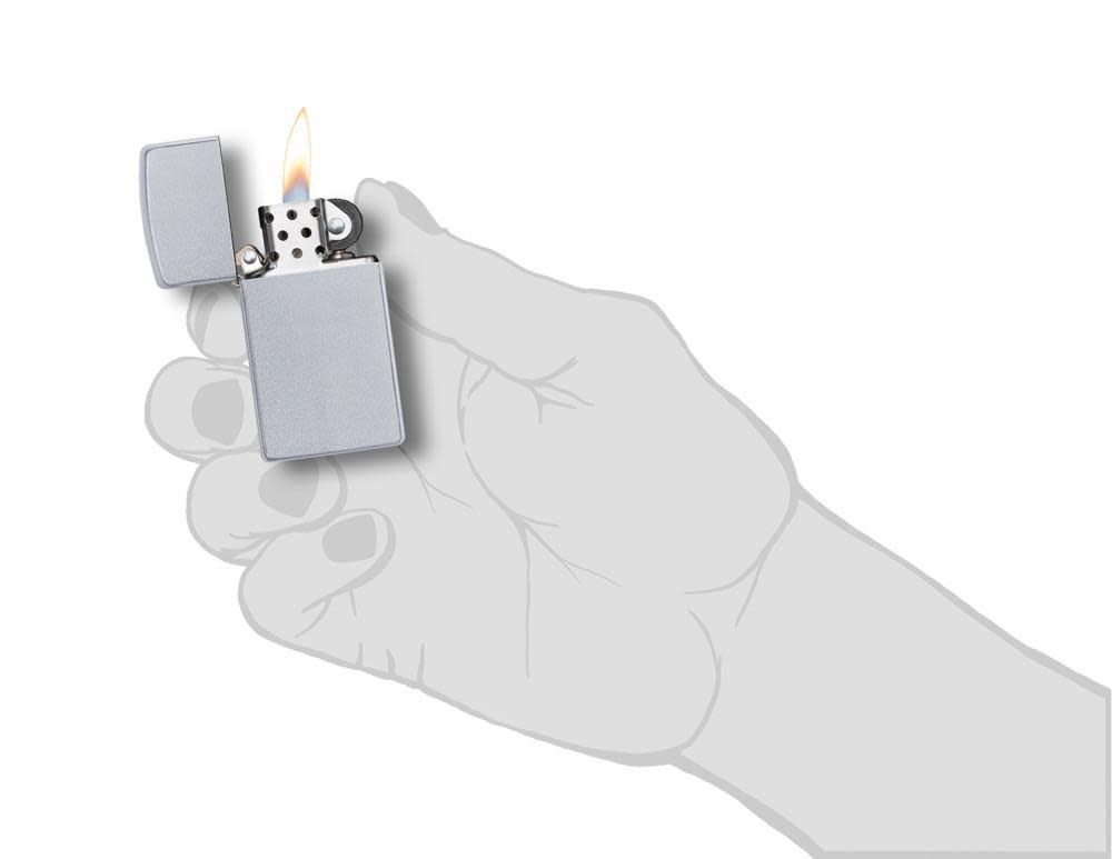 1605 ACCENDINO ZIPPO CROMO OPACO SLIM