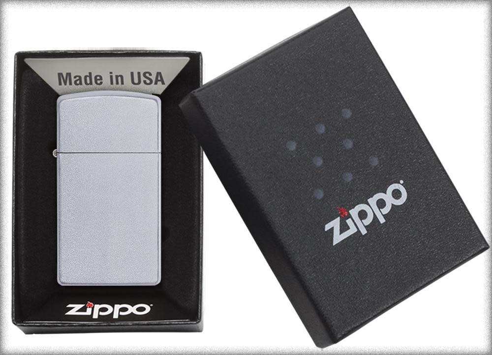 1605 ACCENDINO ZIPPO CROMO OPACO SLIM