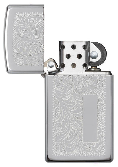 1652 ACCENDINO ZIPPO VENEZIANO CROMO SLIM