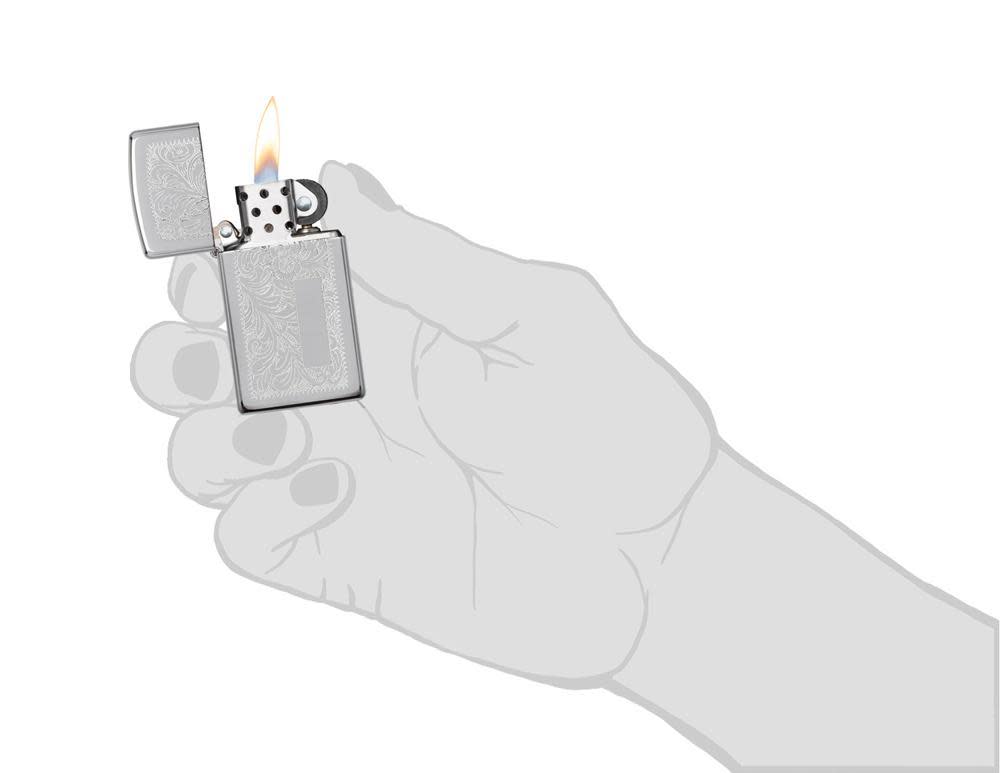 1652 ACCENDINO ZIPPO VENEZIANO CROMO SLIM