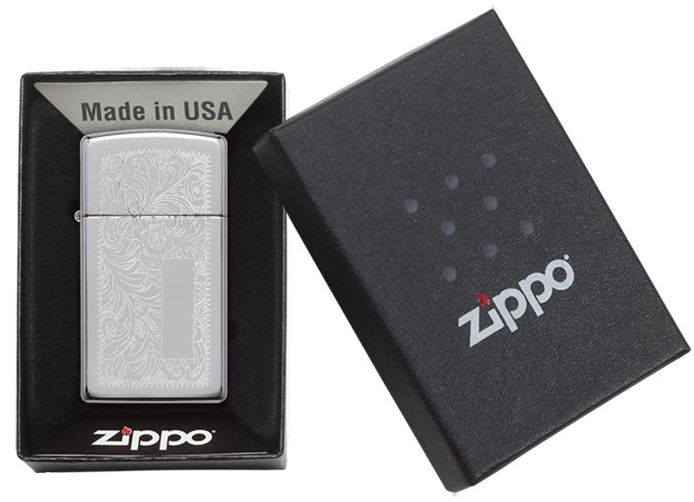 1652 ACCENDINO ZIPPO VENEZIANO CROMO SLIM