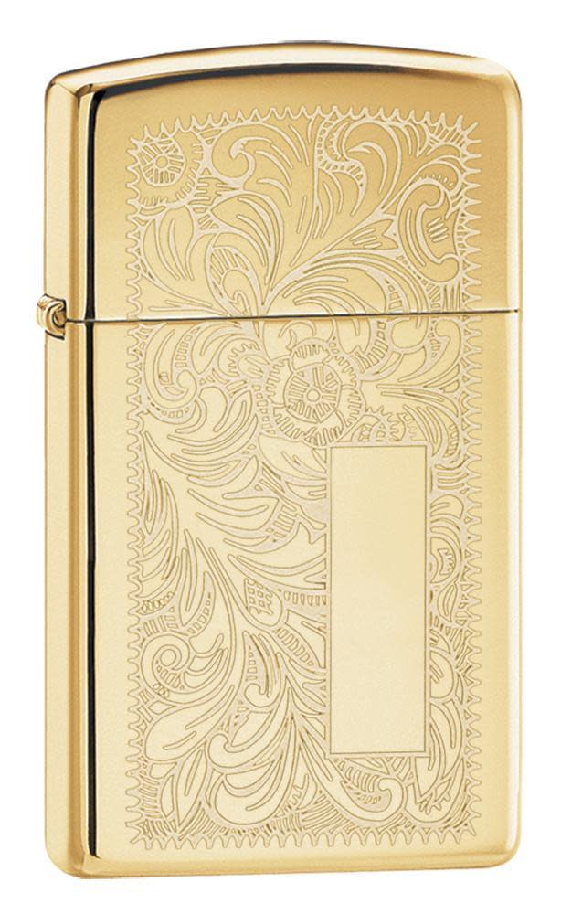 Accendino Zippo 1652B Veneziano Brass Slim in ottone con design veneziano