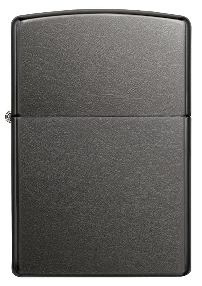 Dettaglio finitura grigio scuro opaco e meccanismo accendino Zippo 28378