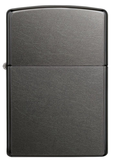 Dettaglio finitura grigio scuro opaco e meccanismo accendino Zippo 28378