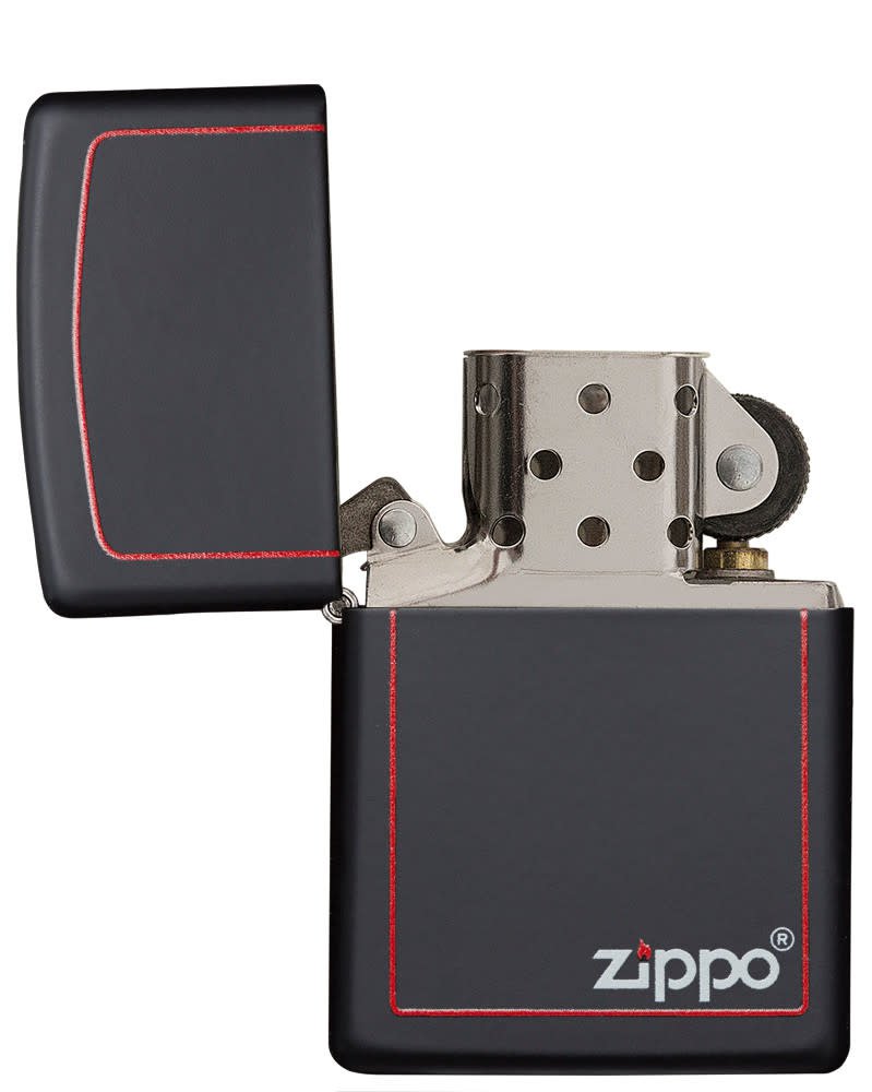 218ZB ACCENDINO ZIPPO NERO MATTE CON BORDO ROSSO