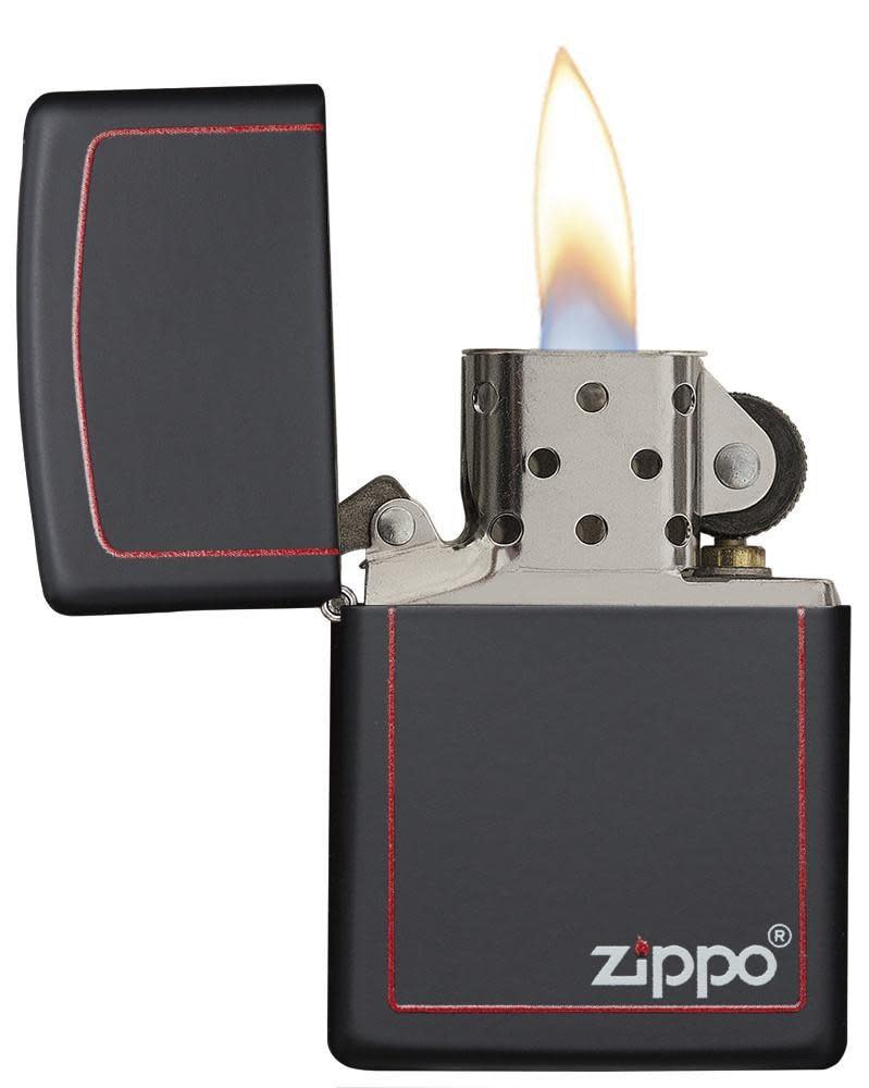 218ZB ACCENDINO ZIPPO NERO MATTE CON BORDO ROSSO