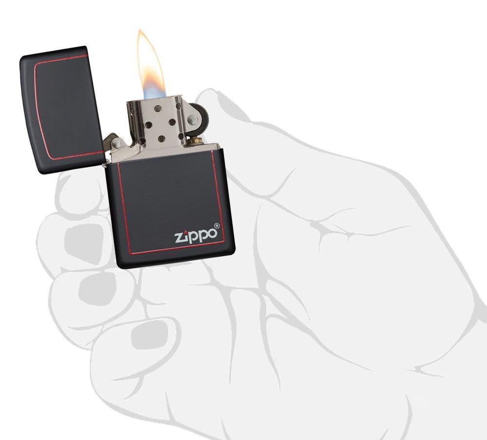 218ZB ACCENDINO ZIPPO NERO MATTE CON BORDO ROSSO