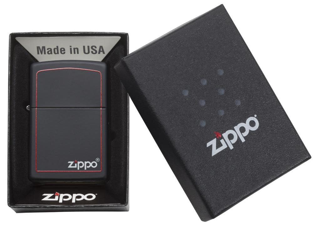218ZB ACCENDINO ZIPPO NERO MATTE CON BORDO ROSSO