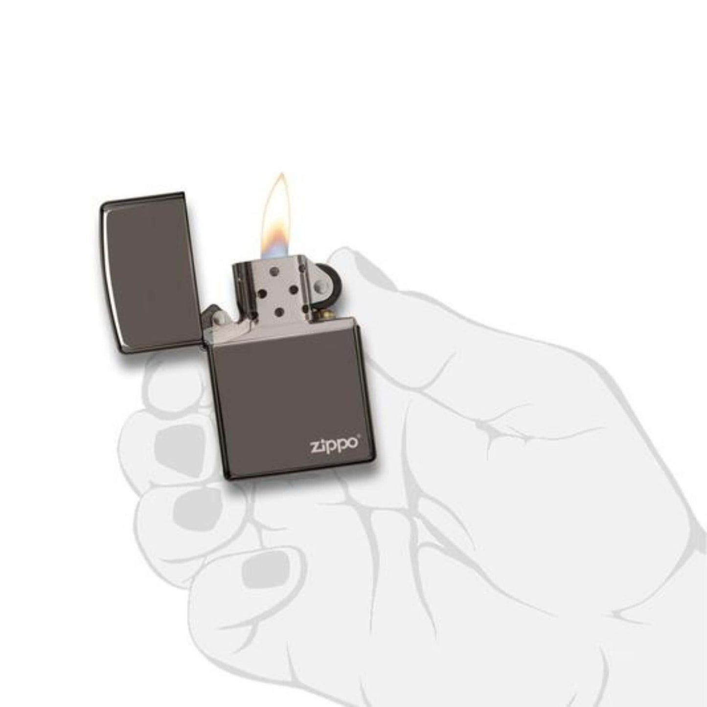 150ZL ACCENDINO ZIPPO BLACK ICE CON LOGO
