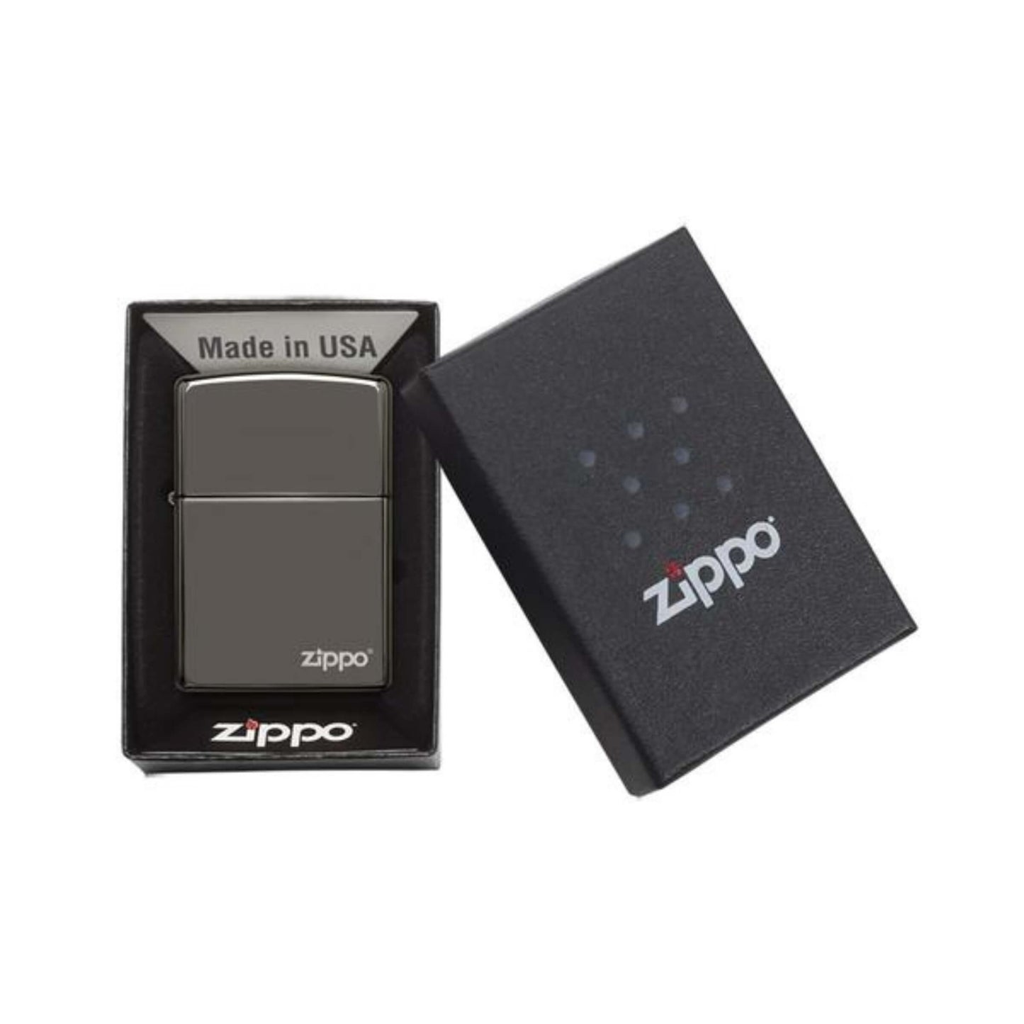 150ZL ACCENDINO ZIPPO BLACK ICE CON LOGO
