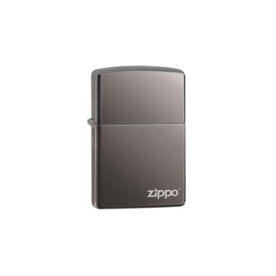 Accendino Zippo 150ZL Black Ice con logo in finitura nera lucida