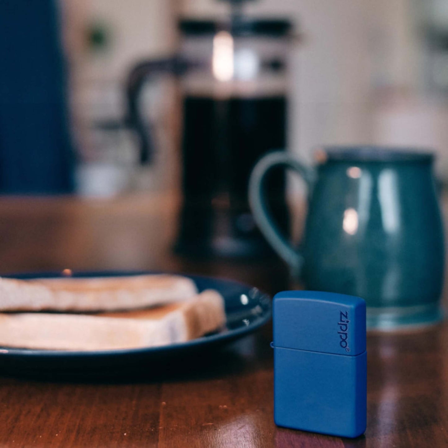 229ZL ACCENDINO ZIPPO BLUE MATTE CON LOGO