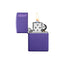 Dettaglio logo Zippo e finitura viola matte accendino 237ZL