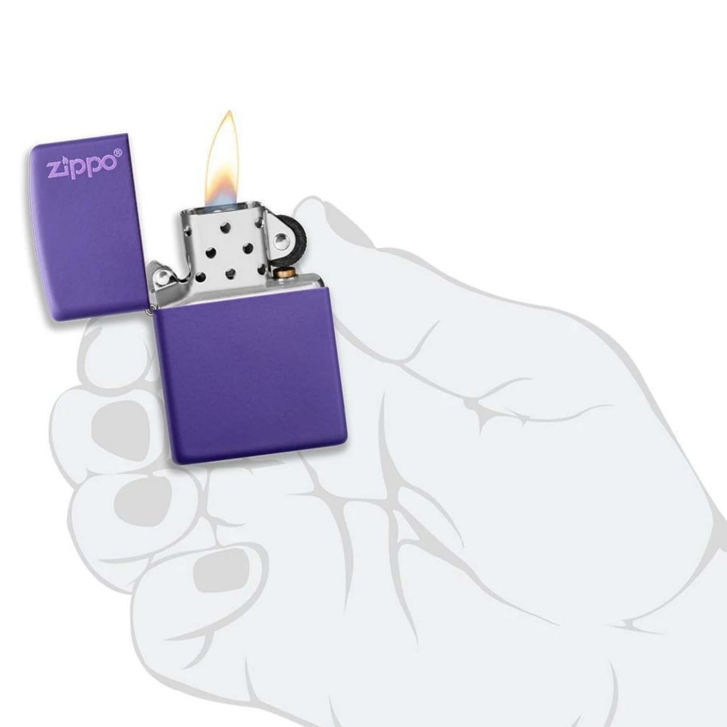 237ZL ACCENDINO ZIPPO VIOLA MATTE CON LOGO