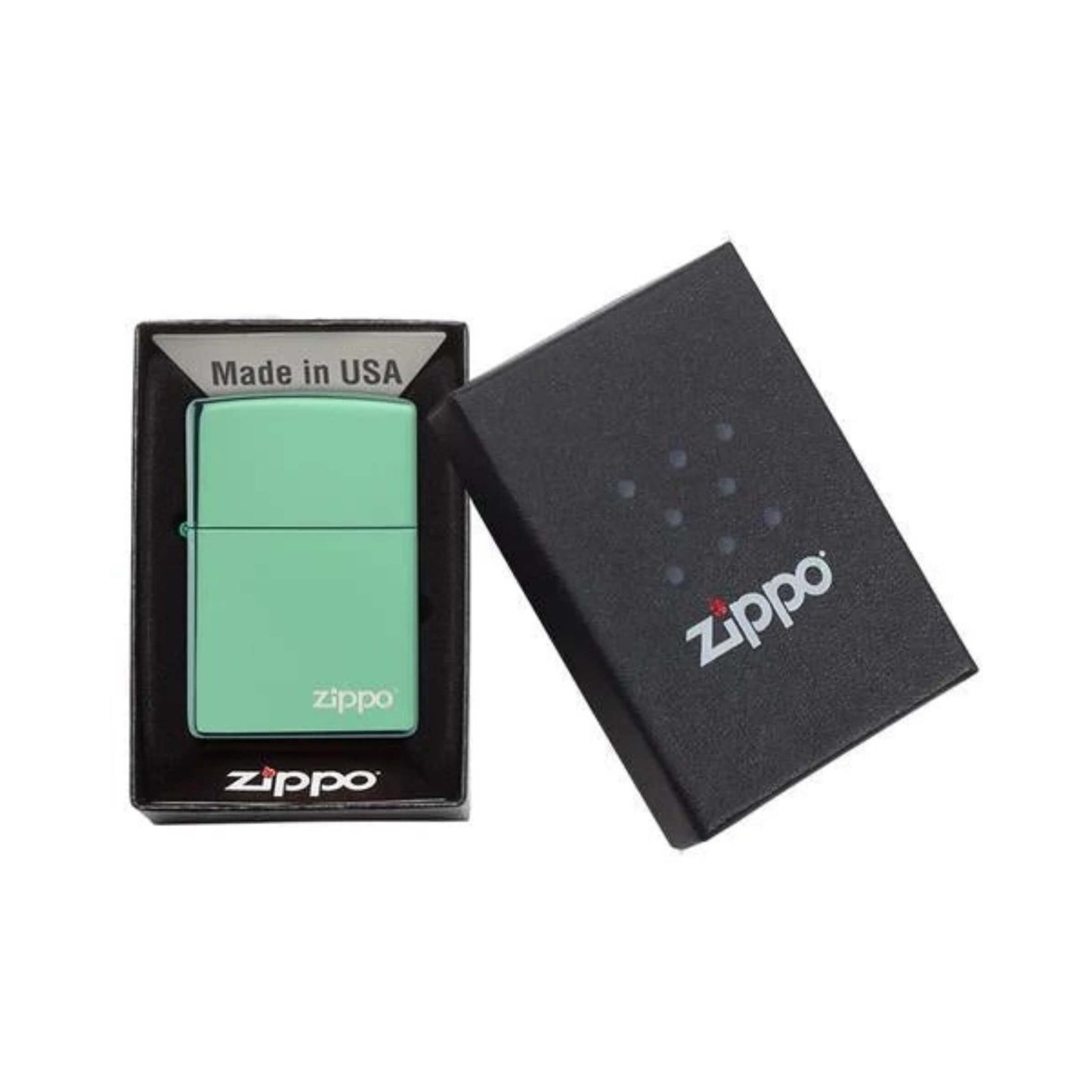 28129ZL ACCENDINO ZIPPO HIGH POLISH GREEN LOGO ZIPPO