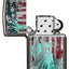 Dettaglio Statua della Libertà e bandiera accendino Zippo 49663 Black Ice