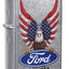 Accendino Zippo 49521 Ford Oval Street Chrome con aquila calva e logo Ford