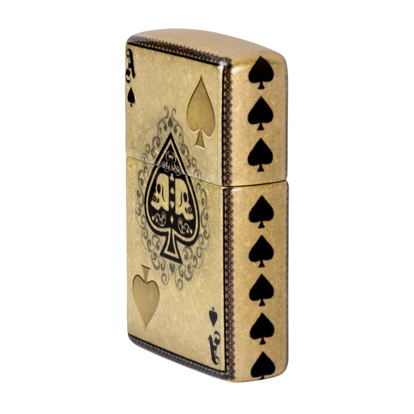 46388 ACCENDINO ZIPPO ACE OF SPADE DESIGN GOLD 360