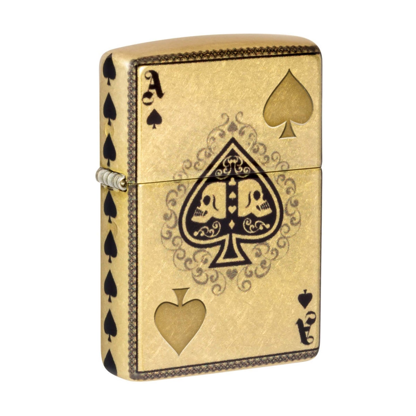 46388 ACCENDINO ZIPPO ACE OF SPADE DESIGN GOLD 360