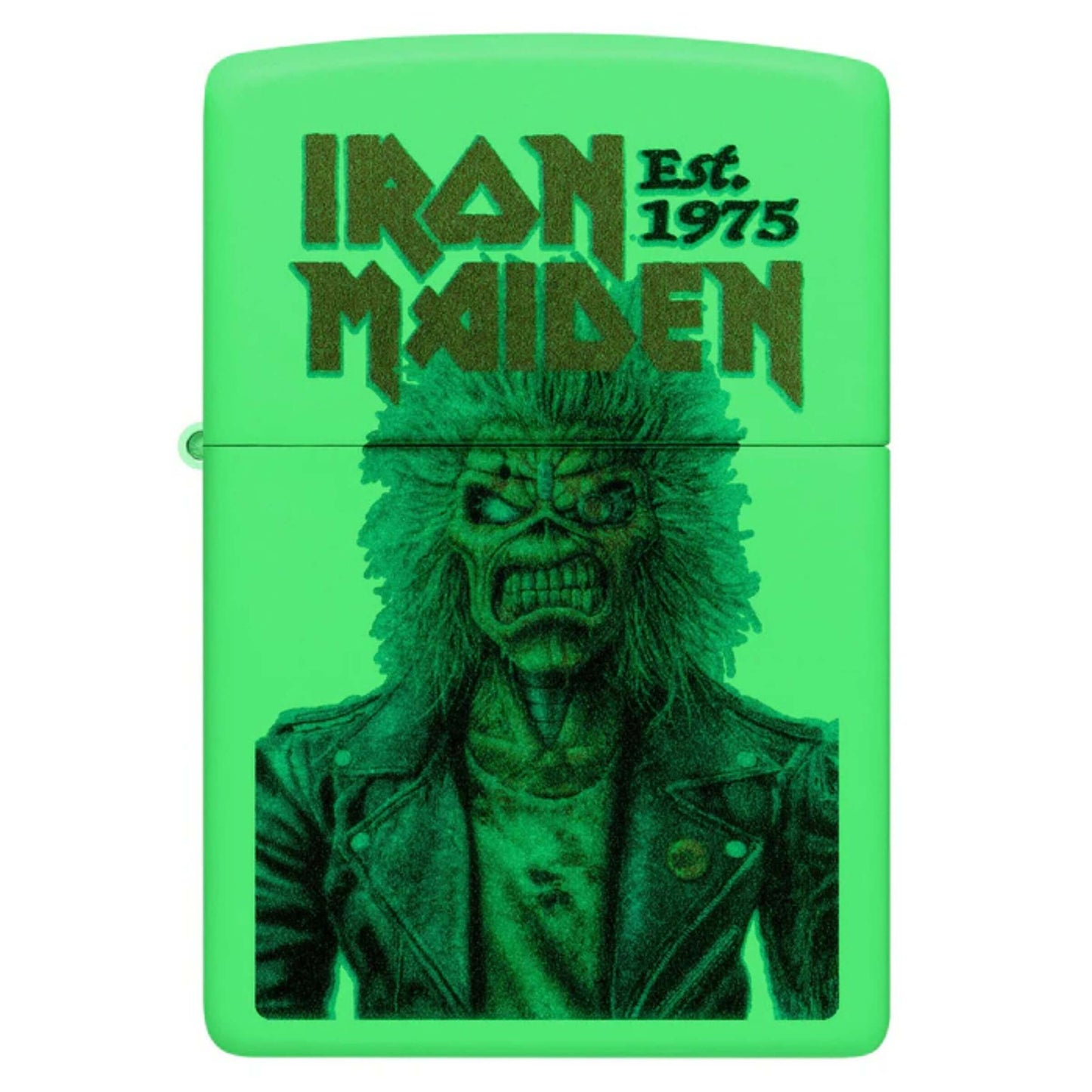 Zippo Iron Maiden Glowing Eddie Accendino Antivento Fosforescente