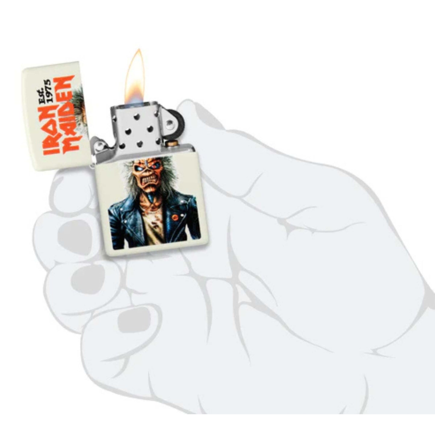 Zippo Iron Maiden Glowing Eddie Accendino Antivento Fosforescente