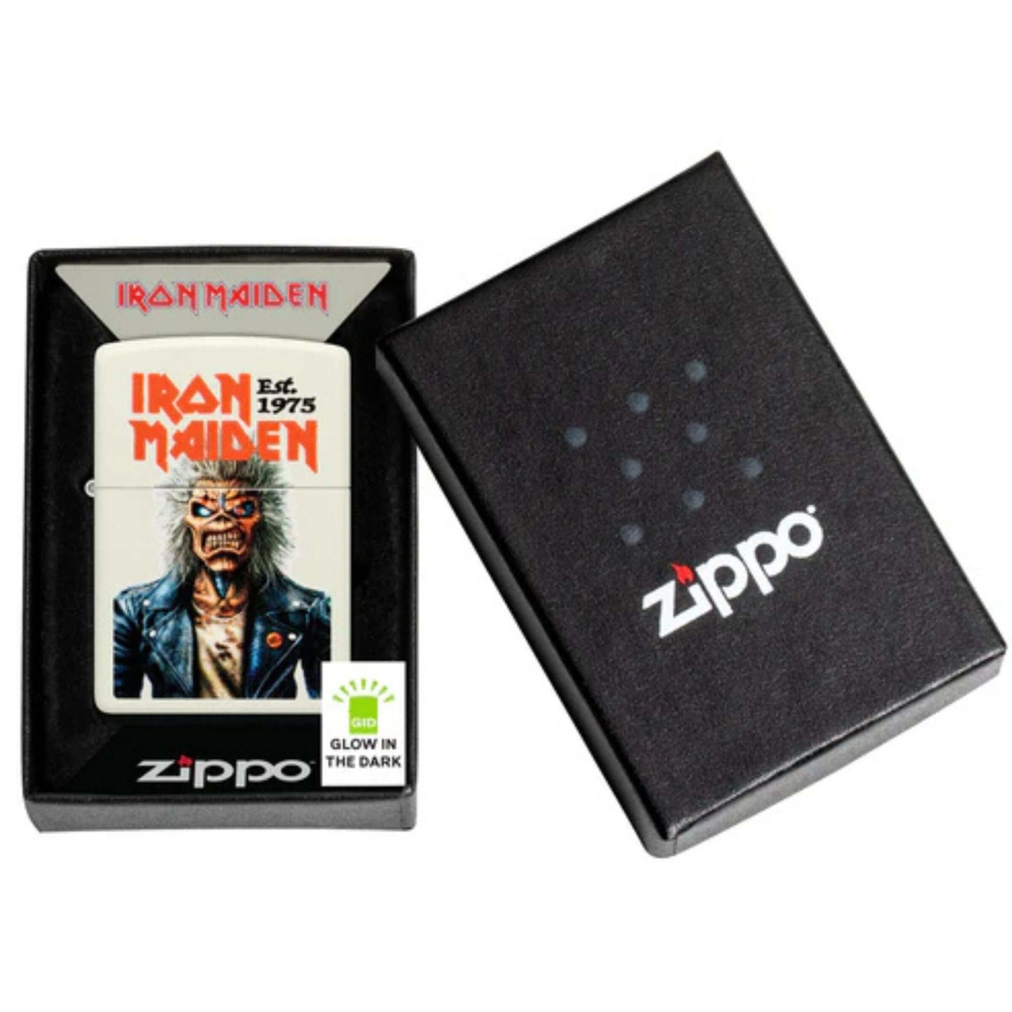 Zippo Iron Maiden Glowing Eddie Accendino Antivento Fosforescente