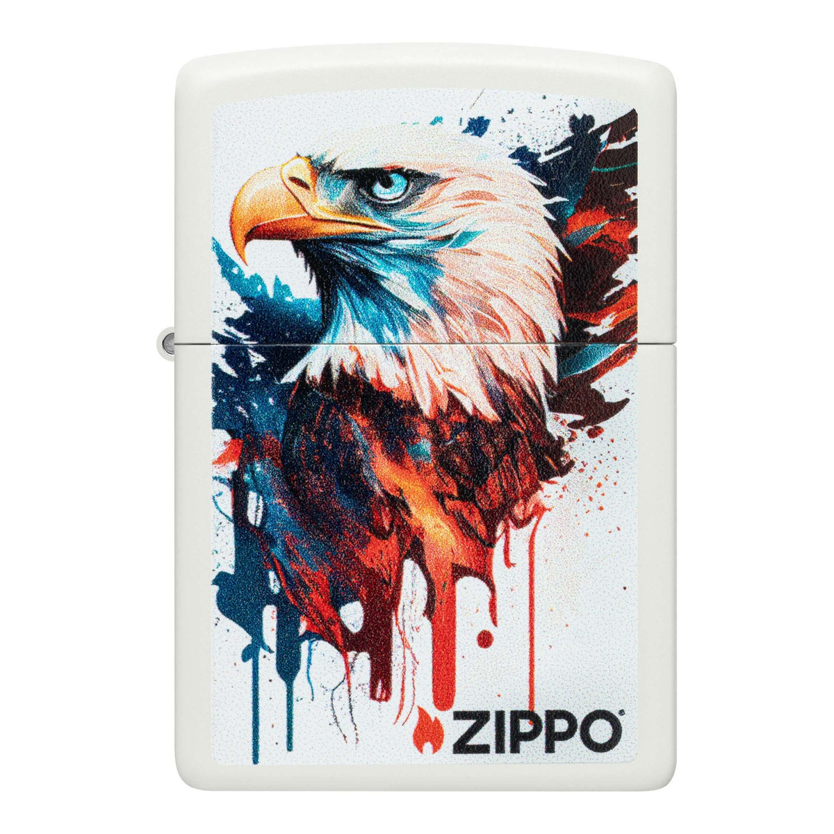 Zippo Painted Eagle Design Accendino Antivento White Matte con Aquila Americana - 46692