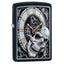 Zippo Skull Clock Design Accendino Antivento Black Matte con Teschio e Orologio - 29854