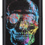 Dettaglio grafica teschio multicolore su accendino Zippo 28042 nero opaco
