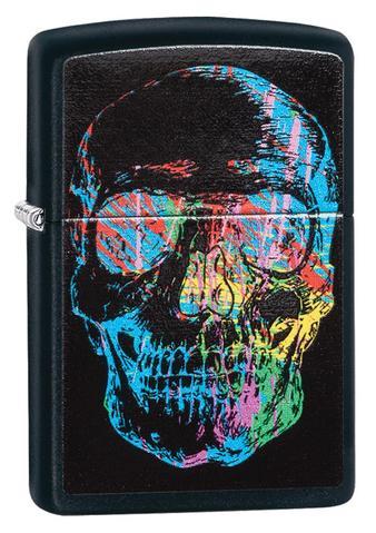 Accendino Zippo 28042 Colorful Skull con grafica teschio multicolore su nero opaco