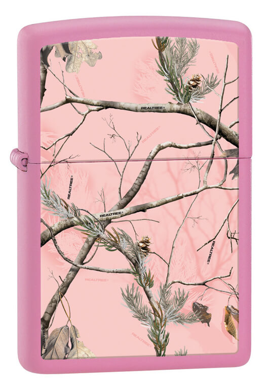 Accendino Zippo 28078 Realtree APG Pink Matte con grafica mimetica rosa