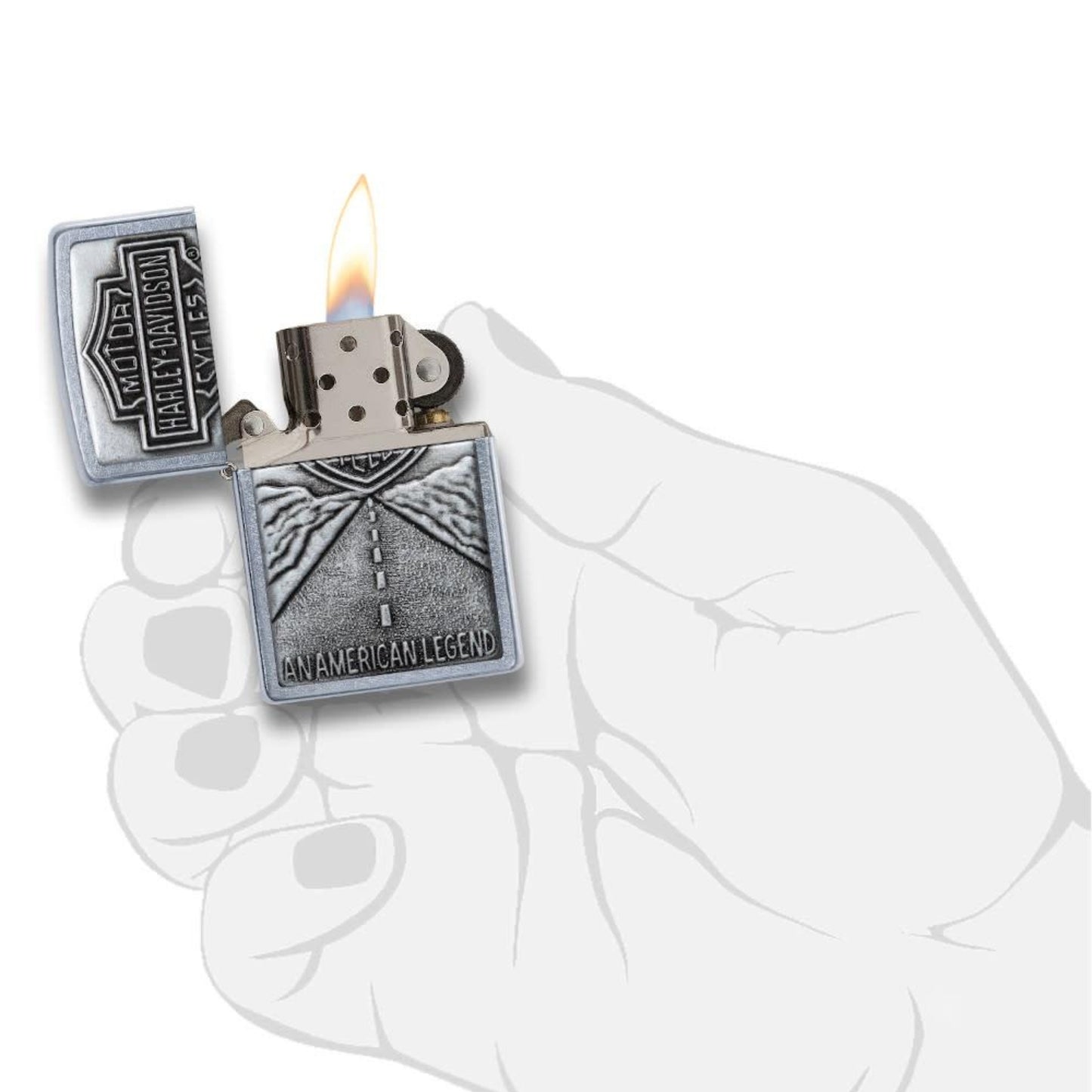 20229 ACCENDINO ZIPPO HARLEY DAVIDSON PLACCA AMERICAN LEGEND