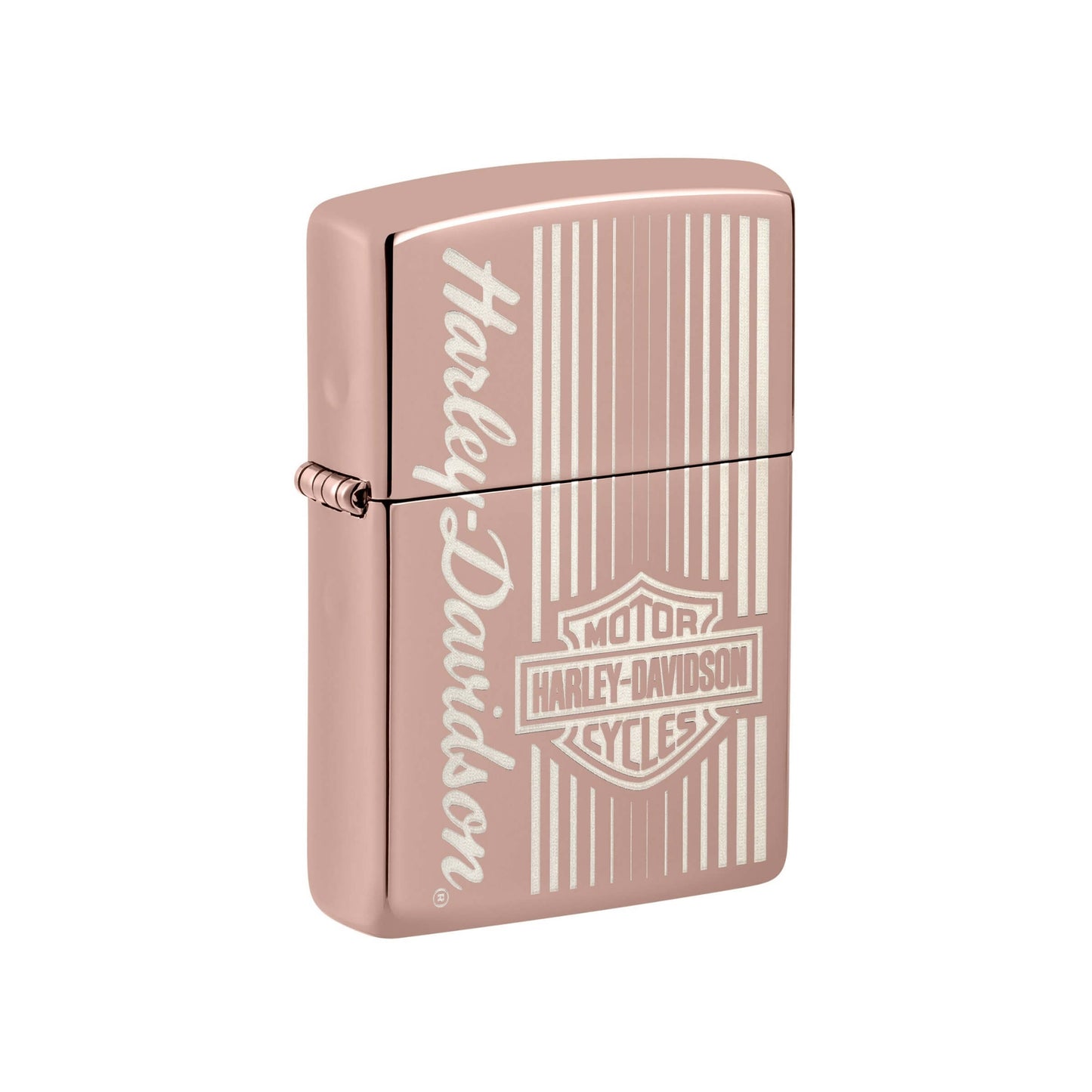 Accendino Zippo 48992 Harley Davidson High Polish Rose Gold con logo inciso