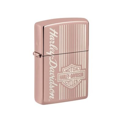 Accendino Zippo 48992 Harley Davidson High Polish Rose Gold con logo inciso