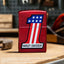 Zippo Harley-Davidson #1 Logo Accendino Antivento Candy Apple Red con Bandiera Americana - 47172