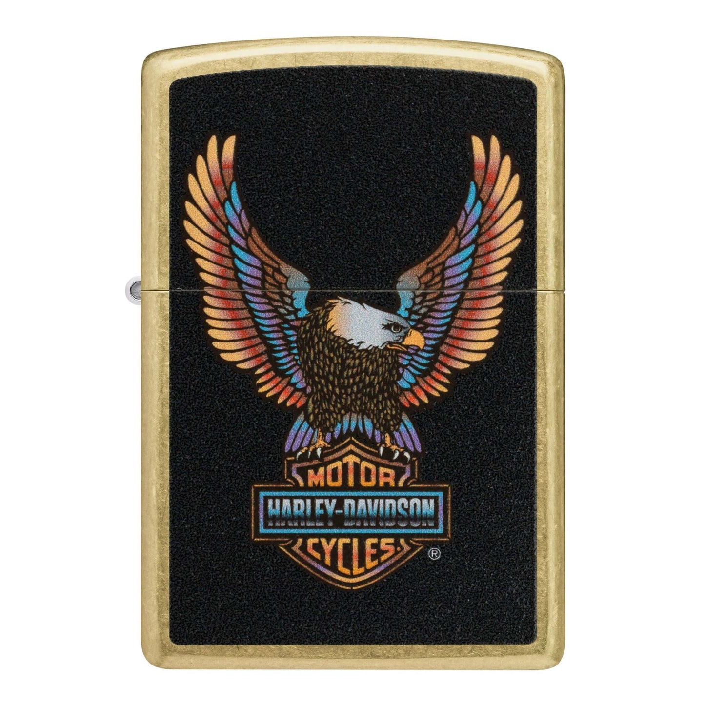 Zippo Harley-Davidson Eagle Design Accendino Antivento Street Brass con Aquila e Logo Bar & Shield - 46678