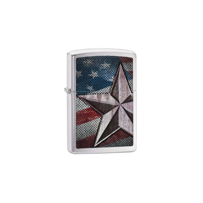 Accendino Zippo 28653 Retro Star in High Polish Chrome con motivo filigrana