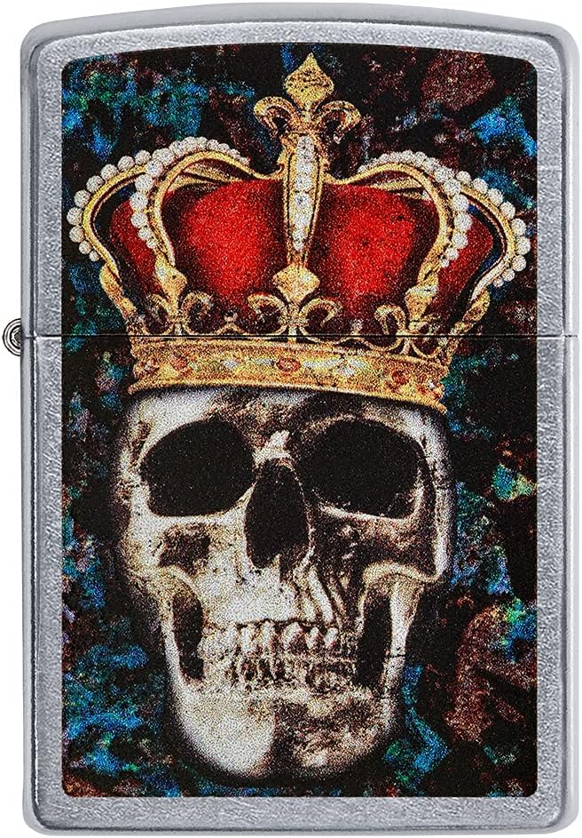 Dettaglio grafica Skull King e meccanismo accendino Zippo 49666