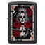 Zippo Skull Queen Card Accendino Antivento Black Crackle