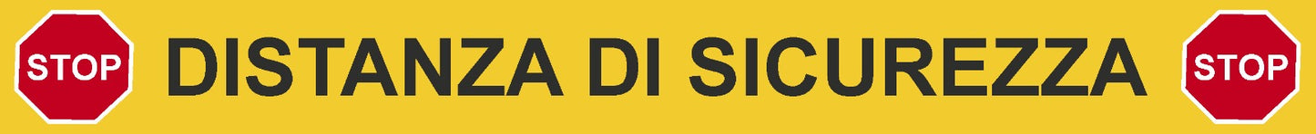 ADESIVI PRESCRIZIONI SICUREZZA ANTI-COVID STRISCIA DA TERRA 100x8 cm