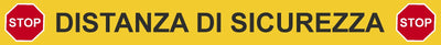 ADESIVI PRESCRIZIONI SICUREZZA ANTI-COVID STRISCIA DA TERRA 100x8 cm
